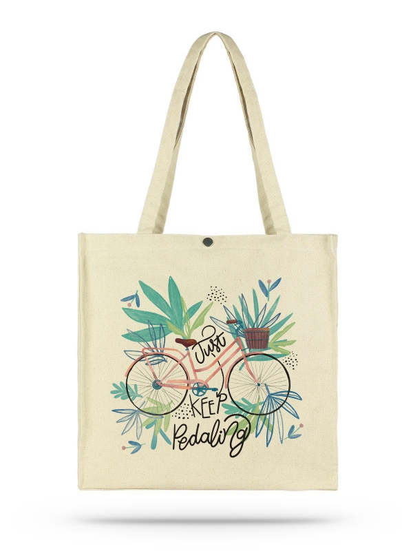 Paradise Canvas Snap Tote Bag